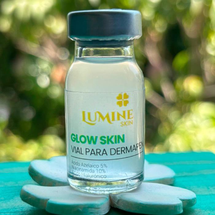 El vial para dermapen Glow Skin de Lumine Skin contiene Ácido Azelaico para tratar el acné y la rosácea